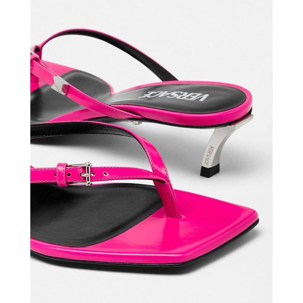 BNWT Versace 40mm Leather Sandals Size 40 US 10 $775 - Picture 2 of 7
